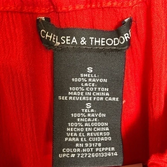 NWT CHELSEA & THEODORE Red Summer Gauze To… - Picture 5 of 6